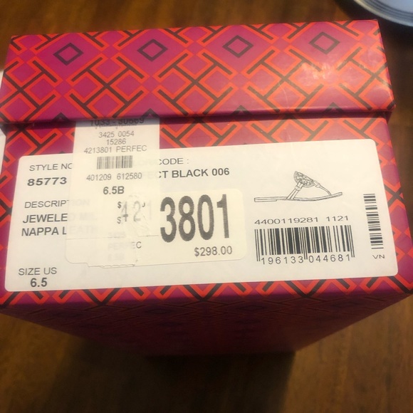 NIB $298 TORY BURCH Miller Jeweled Medallion Thong Sandals in size 6.5! - Picture 13 of 13